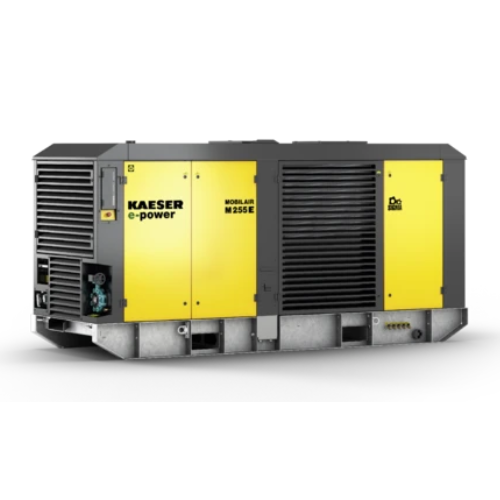 M255E portable compressor with electric motor (flow rate 19.9 – 24.7 m³_min; gauge working pressure 10 – 12 bar)